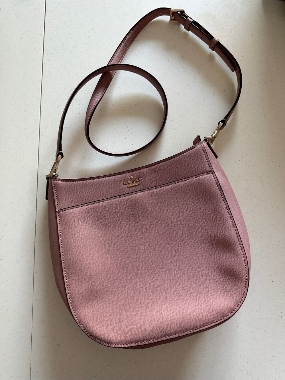 Kate Spade Dusty Rose Leather Crossbody Shoulder Bag